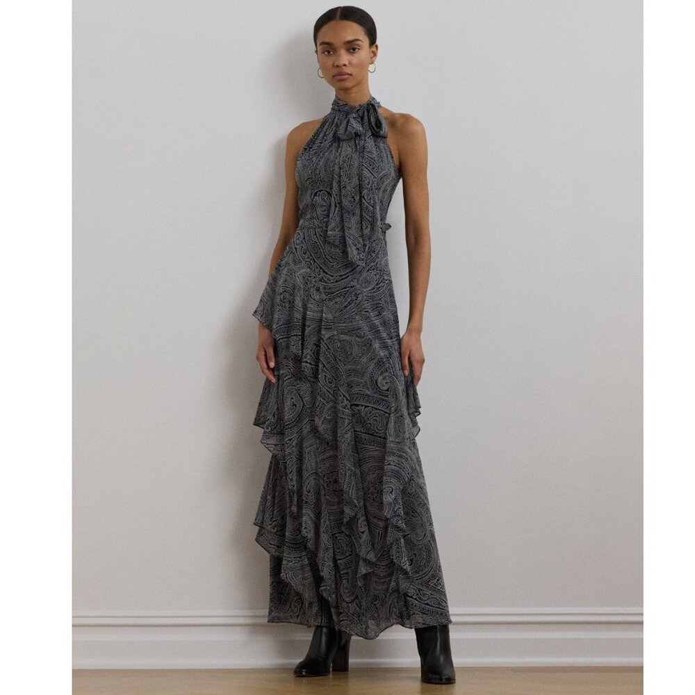Lauren Ralph Lauren Georgette Tiered Gown